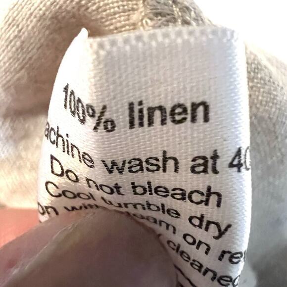 Eskandar Beige 100% Linen Lagenlook Pull On Wide Leg Trouser Pants Size 3 - Picture 7 of 8